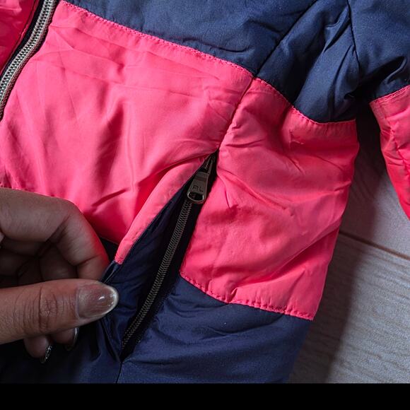 Polo Ralph Lauren Girls Duck Down Puffer Foldable Hood Jacket Sz.4/4T Navy Pink - Picture 4 of 7